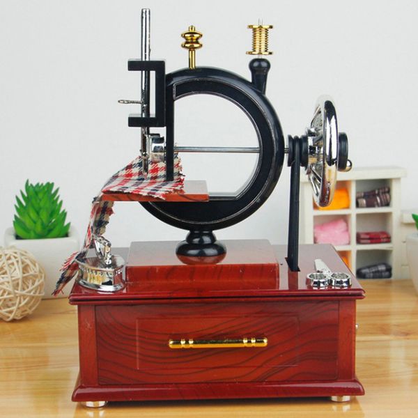 

practical diy crafts mini sewing machine music box vintage style table decor