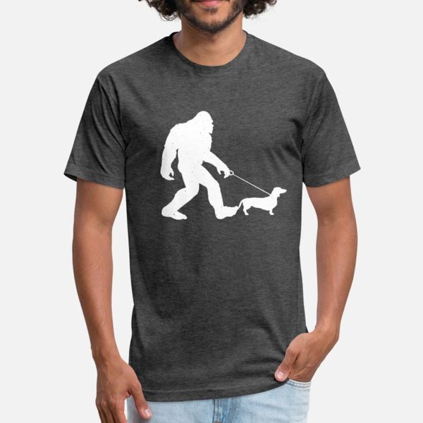 

bigfoot walking dachshund funny wiener dog gift t shirt men knitted tee shirt o-neck graphic humor summer letters shirt