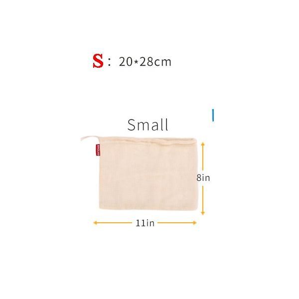 

portable reusable cotton mesh shopping bags vegetable fruit produce bags pouch drawstring hand totes home grocery storage beach toys bag