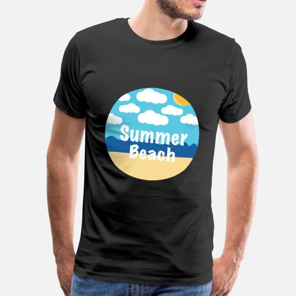 

summer beach t shirt men printed 100% cotton round neck clothes cute breathable spring autumn novelty shirt