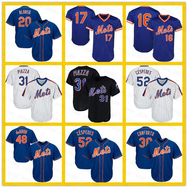 

48 jacob degrom jersey mets 20 pete alonso 52 yoenis cespedes 34 noah syndergaard 16 dwight gooden 30 michael conforto keith hernandez straw, Blue;black