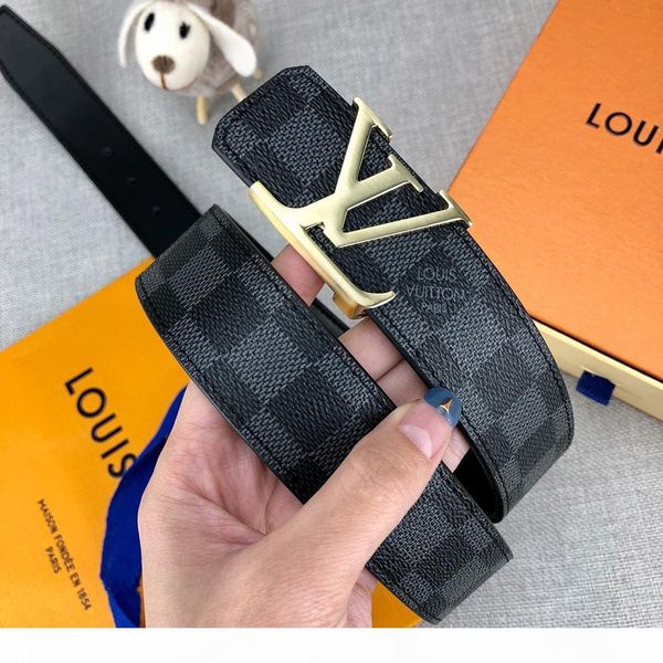 

luxury leather belts fashion leisure belt for men and women black coffee two-color smooth buckle length 95 cm -125 cm wide 3.4cm11, Black;brown