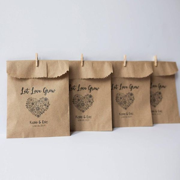 

gift wrap construction wedding bags let love grow seeds favor kraft paper rustic favors valentines day