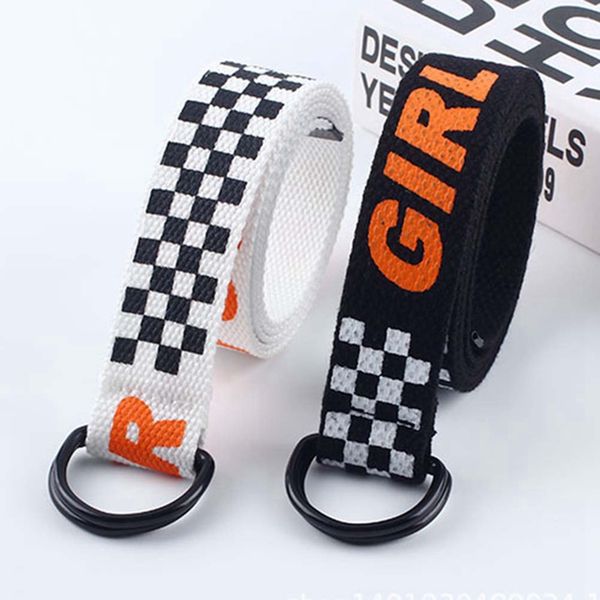 

trendy canvas belt men women exquisite waist belt casual long cowboy nylon belts female for women waistband, Black;brown