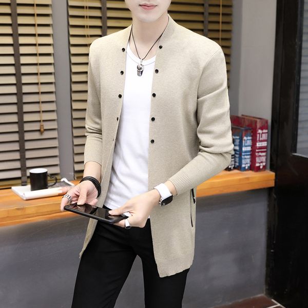 

men's sweaters mens knitted cardigan coat long sleeve sweatercoat casual outwear solid men g034, White;black