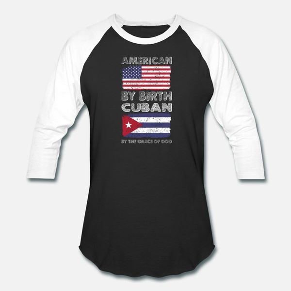 

american by birth cuban by grace of god heritage t shirt men design 100% cotton s-3xl novelty fitness breathable spring autumn pictures