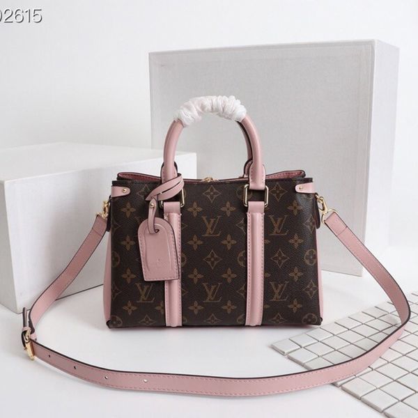 

women bag handbag shoulder bag classic presbyopic coated canvas smooth cowhide trim bag womens bags casual handbags purses type1