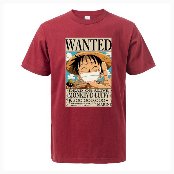 

one piece monkey d luffy wanted mens t shirt 2019 new summer short sleeve tee men casual cotton fashion shirt