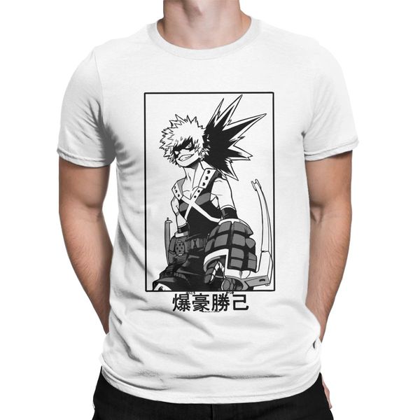 

my hero academia katsuki bakugo t shirts for men pure cotton amazing t-shirt crewneck no boku manga mha tees short sleeve