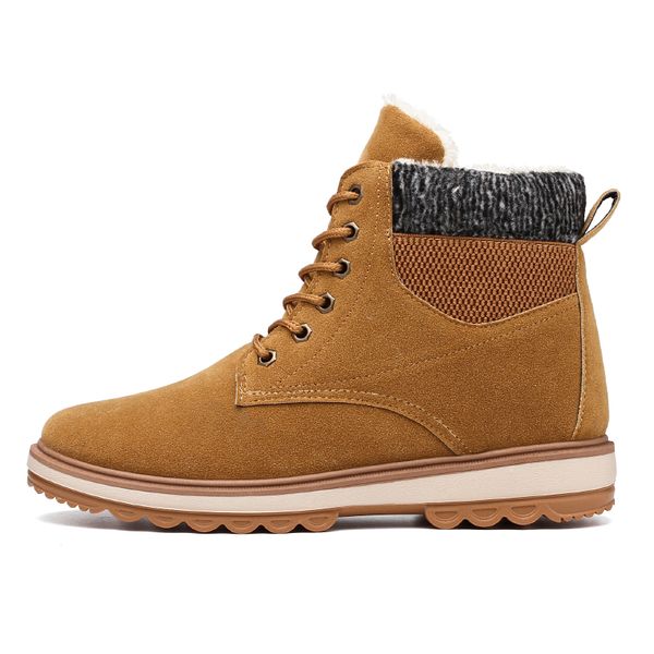 

winter motorcycle fur plush warm classic fashion desert boot shoes male casual booties new men pu leather ankle snow boots shoes, Black