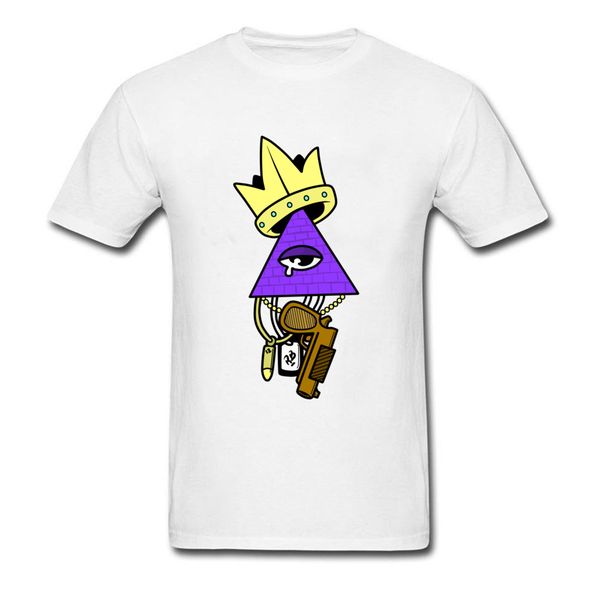 

illuminati patterns tshirt for men custom personalized t-shirts men's pure cotton fabric clothing golden crown gun