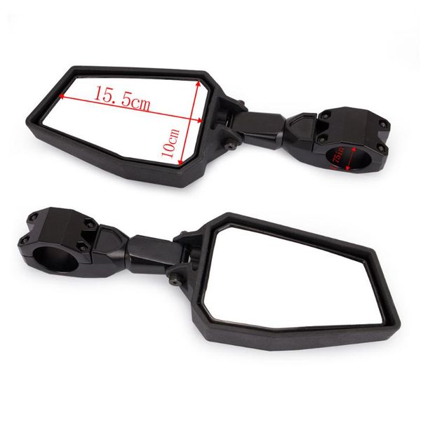 

offroad pair side mirrors rear view mirrors 1.75" for utv polaris rzr rhinos