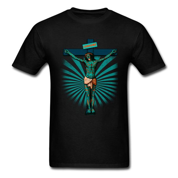 

jesus christ consume cross printed on men's short sleeve t-shirts tees black cartoon design family tshirt