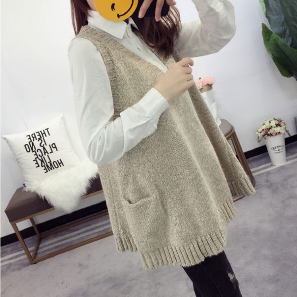 

new spring/autumn women's clothing women's sweaters v-neck knitted sweaters autumn clothing vest  5064, Black;white
