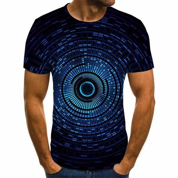 

three-dimensional tunnel graphic 3d lattice summer 3d print shirts anime harajuku plus size men clothing