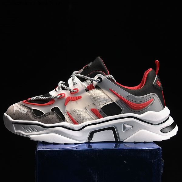 

2020 xmas spring sport shoes men mesh breathable sneakers outdoor running shoes no-slip men walking sneakers heighten gym shoes, Black;brown