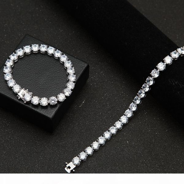 

8mm hip hop iced out gold silver color micro pave round cubic zirconia crystal tennis bracelets bangles for bridal wedding party jewelry gif, Black