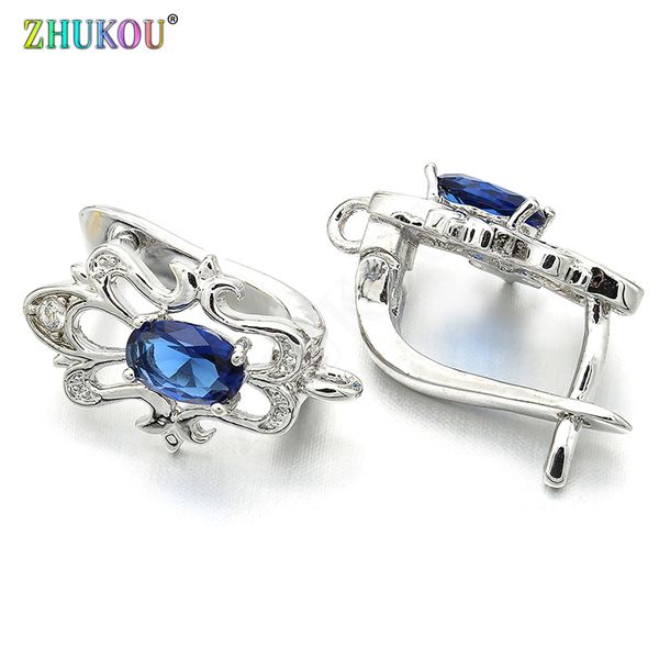 

1 pair 12*17mm brass cubic zirconia diy earrings accessories, hole: 1.5mm, mixed color, model: ve20, Golden;silver