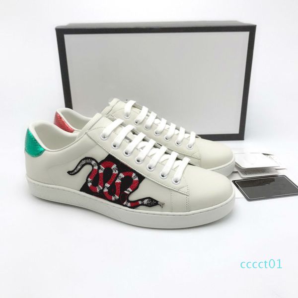 

ace shoes designer shoes strawberry leather casual sneakers embroidery bee,flowers tigers fruit dragon men and women sneakers ct01, Black