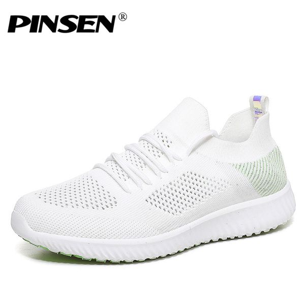 

pinsen 2020 new fashion sneakers women breathable mesh summer shoes woman lace-up trainers ladies flats shoes femmes chaussures, Black