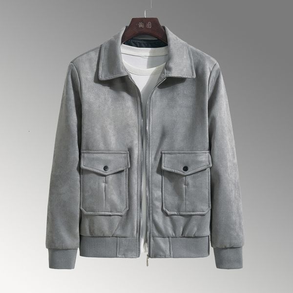 

men's jacket autumn 2020 new korean style trendy tooling trendy brand handsome deerskin velvet clothing spring and autumn popular jacke, Black;white