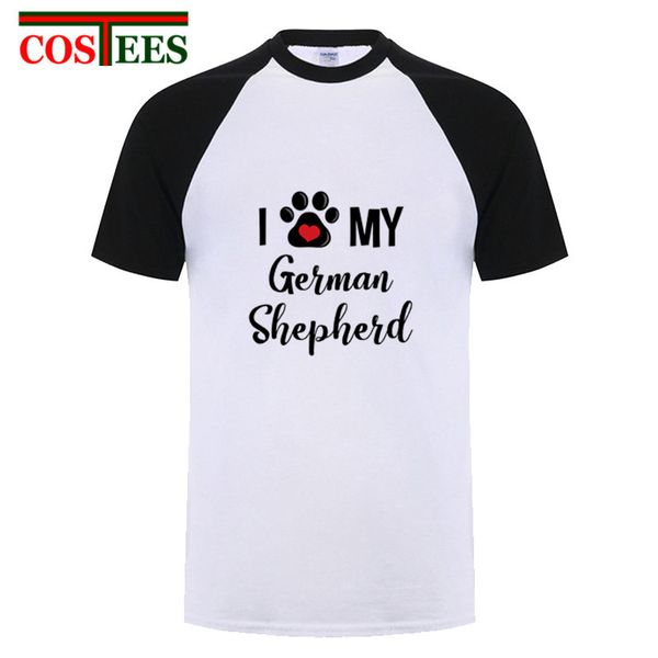 

i love my german shepherd t shirt men 100% cotton short sleeve leisure t-shirt apparel new casual dog lover brand clothing