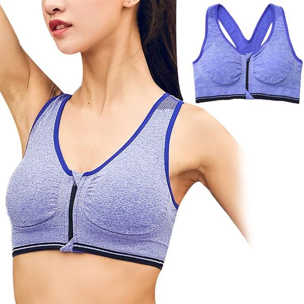 

soft sports bra front zipper sports underwear shockproof running fitness vest yoga bra for workout, White;black