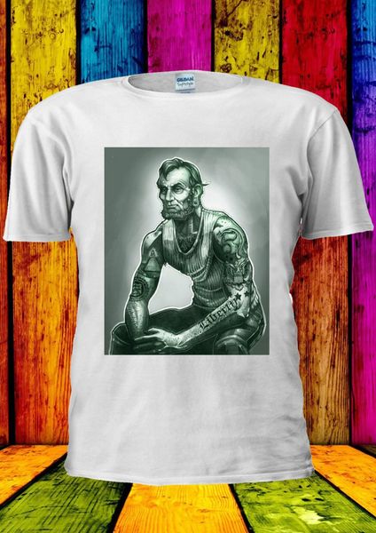 

2019 летняя футболка abraham lincoln tattoo мышечная art футболка топ мужчины женщины мужская футболки