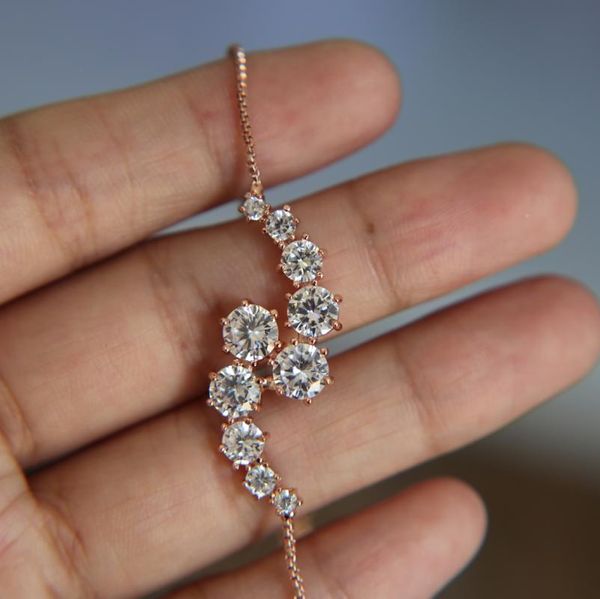 

2020 fine + cubic zirconia bling bling fashion ladies jewelry rose gold color box chain adjust girl bracelet, Black