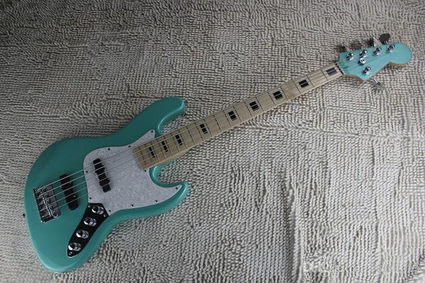 Бесплатная доставка 2020 Новый FD 5 Строки Deluxe Jazz Bass V705 Металлические Синие Активные Пикапы 9V Батарея Электрическая Бас-гитара