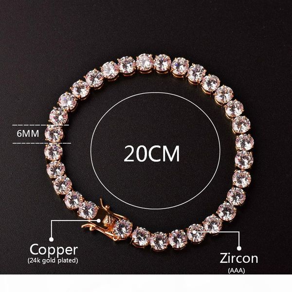 

Men's Cubic Zirconia Tennis Bracelet Chain Hip Hop Jewelry 1 Row Gold Cz Bracelet Link Designer Bracelet Birthday Gift