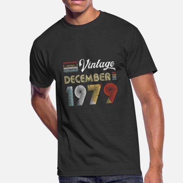 

vintage december 1979 40th birthday retro style t shirt men character cotton round neck natural crazy breathable summer letters shirt