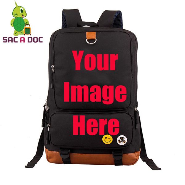 

customize your image backpack womens mens daily backpack casual travel bag large capacity teens students school lapbag