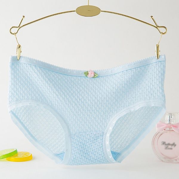 

women's panties cotton lady underwear girls breathable seamless mid waist briefs women cute lingerie intimate for, Black;pink