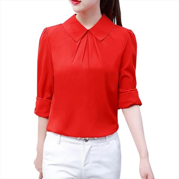

2020 women blouses shirts new fashion femme turn down collar long sleeve white blouse