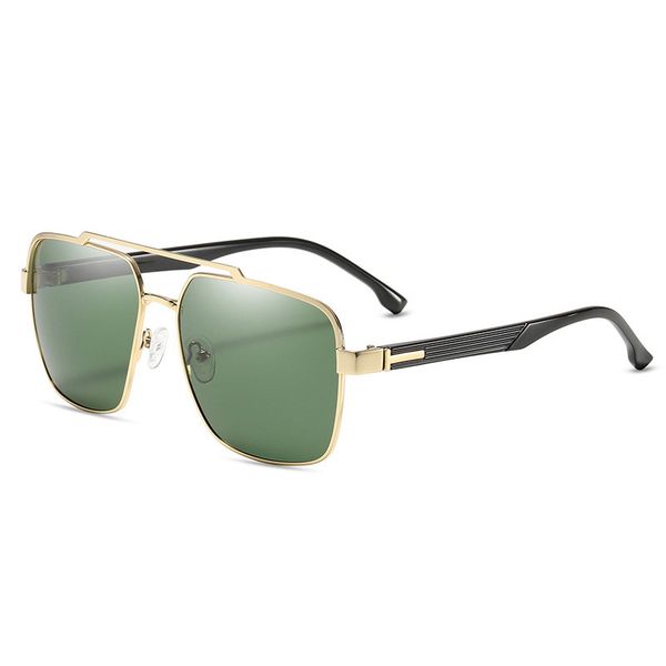 

anti-glare polarized sunglasses men goggle uv400 fishing eyewear metal sunglass men driving square sun glasses male gafas de sol, White;black