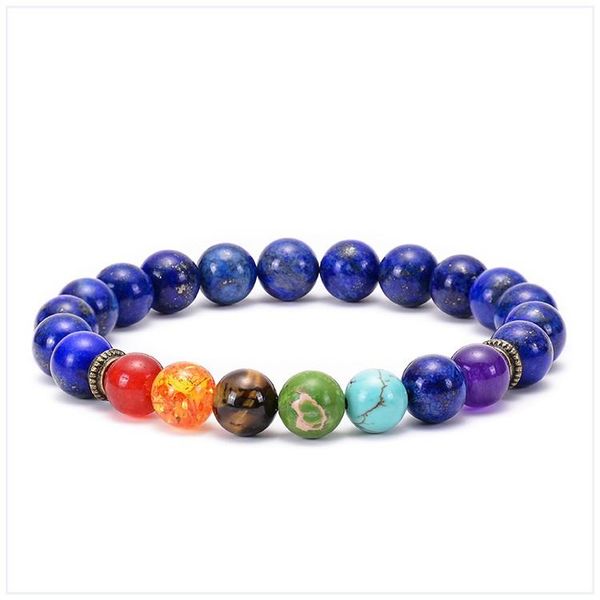 

8mm black lava volcanic stone essential oil diffuser 7 chakra bracelet natural stone healing reiki prayer balance buddha beaded