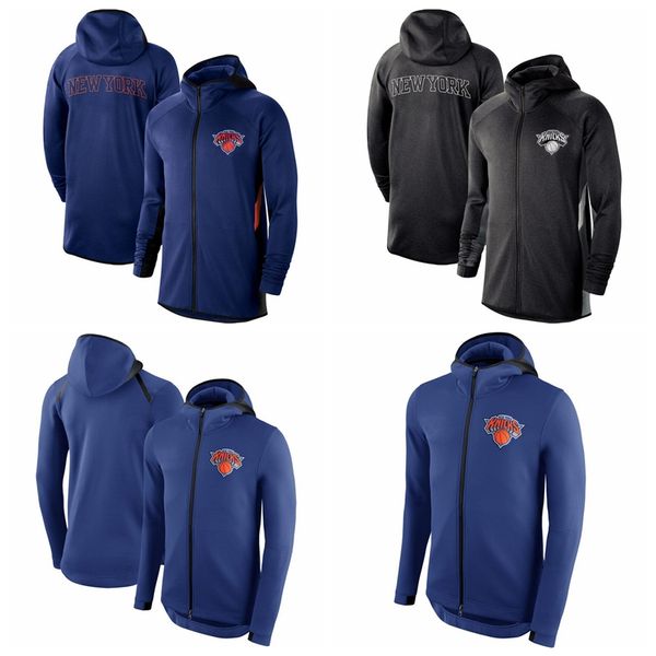 

new york knicks men showtime jersey therma flex performance nyk full-zip basketball hoodie blue, Black;red