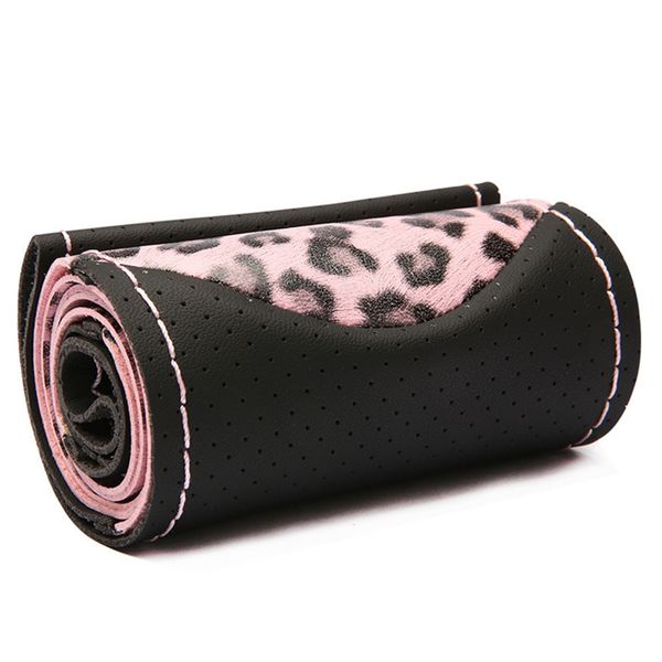

personalized leopard print car steering wheel cover plush golden silvery steering covers accessories auto upholstery supplies