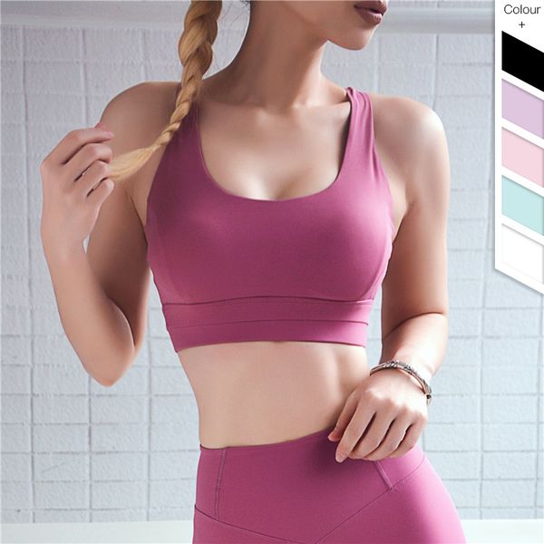 

2020 new korean-style intensive -resistant sports underwear adjustable push up fashion beauty back running sports vest /30, White;black