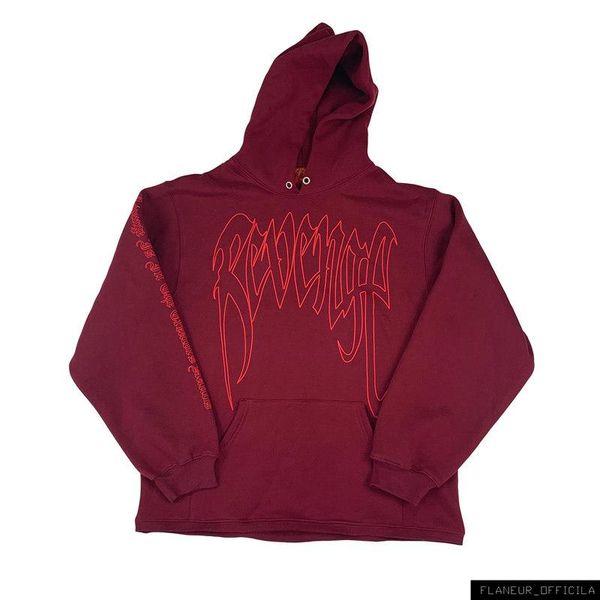

mens brand designer xxxtentacion hip hop hoodies revenge red outline kill patterns printed casual hooded sweatshirts high street pullover, Black