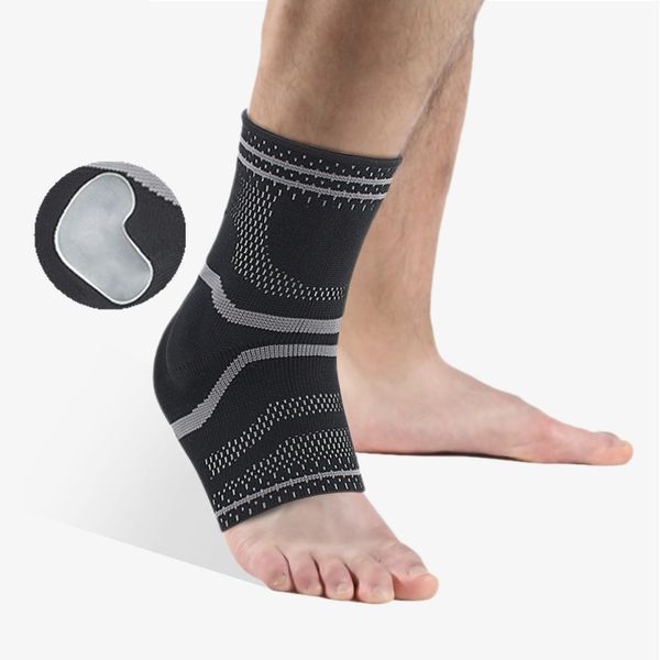 

elastic silicone ankle support wrap for anti sprain pain relief from plantar fasciitis arthritis running ankle brace protector, Blue;black