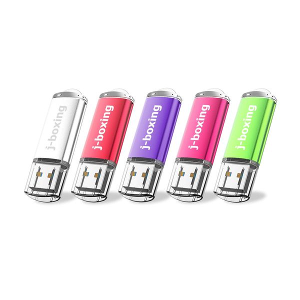 5 Stück 64 GB USB 3.0-Flash-Laufwerke, rechteckige USB-Sticks, USB-Stick 3.0, Hochgeschwindigkeits-128 GB-Sticks für PC, Mac, mehrfarbig