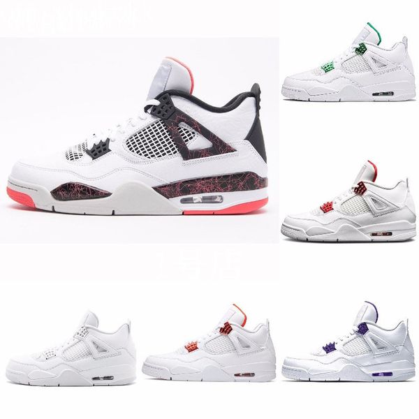 

cool grey 4 pure money metallic pack men basketball shoes 4s pine green court purple university orange red sneaker j#07-391