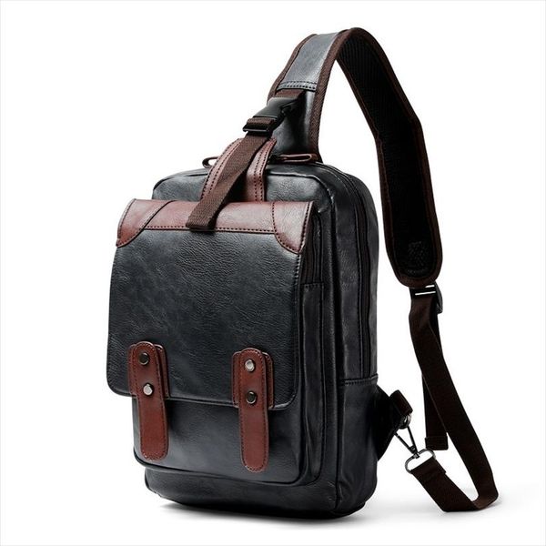 

new brand crossbody bags for men chest bag pack leather casual messenger bag waterproof single strap shoulder bag male