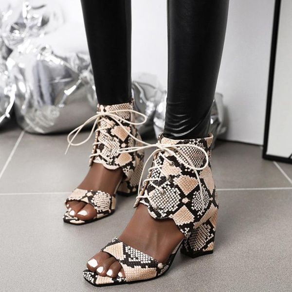 

women high heels causal shoes 2020 summer women elegant party sandals ladies big size snake print sandals sandalia feminina #g3, Black