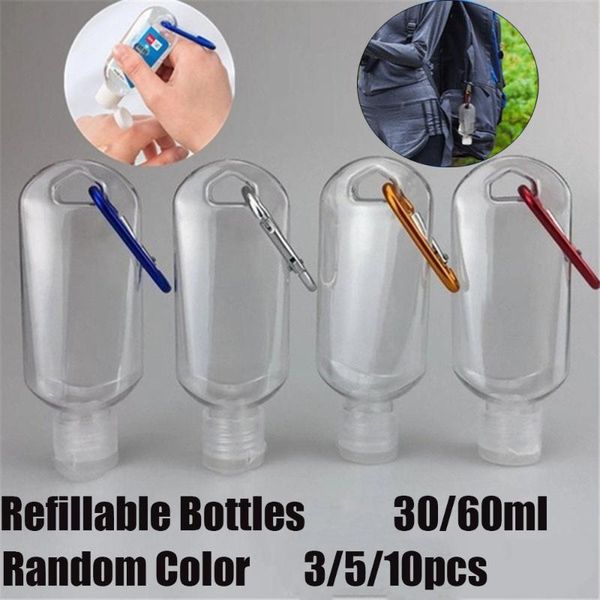 

storage bottles & jars 3/5/10 pcs refillable bottle with key ring travel transparent plastic perfume hand sanitizer 30ml 60ml