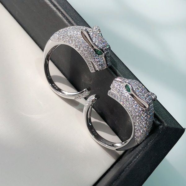 

european and american fashion classic alphabet designer jewelry set luxury designer jewelry women bracelet designer leopard ring with box l6, Golden;silver