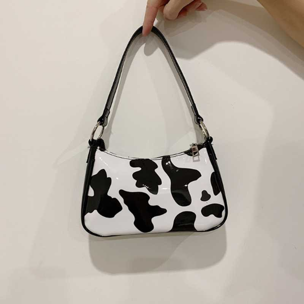

cow pattern baguette bags for women fashion designer shoulder bags crossbody bag small cute messenger bag handbags and purses