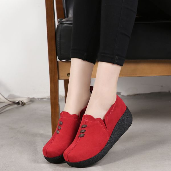 

women walking flat platform coin loafers suede leather slip on ladies springshoes flats women sneaker ladies footwear size 35-43